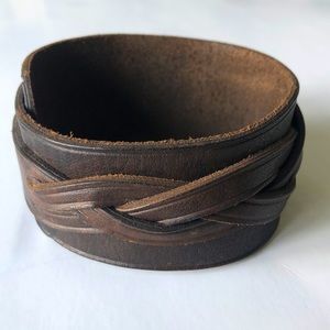 Brown Genuine Leather Braid style Bracelet